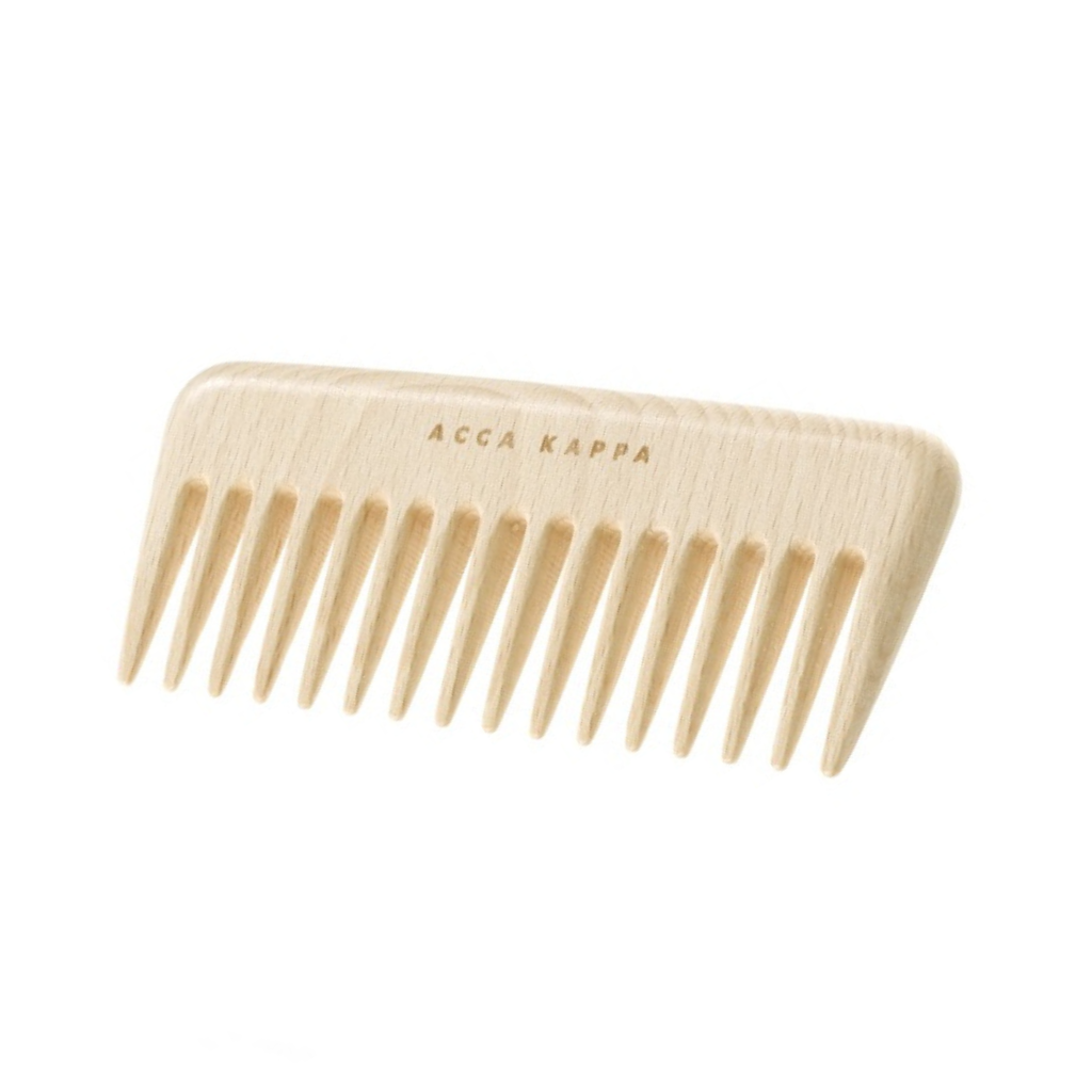 Acca Kappa Wide Tooth Small Wood Comb - For detangling thick, wavy and curly hair